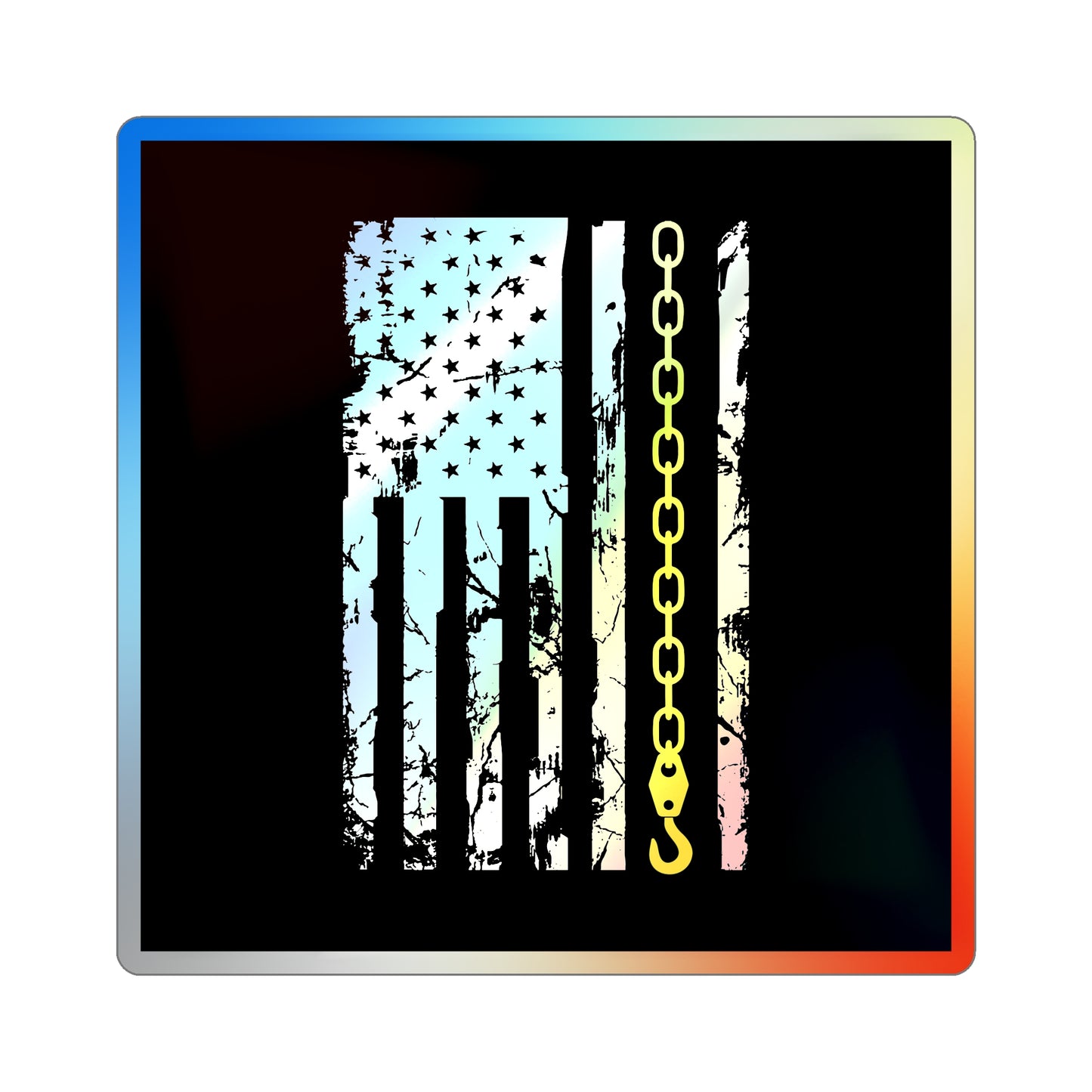 Thin Yellow Line Holographic Sticker