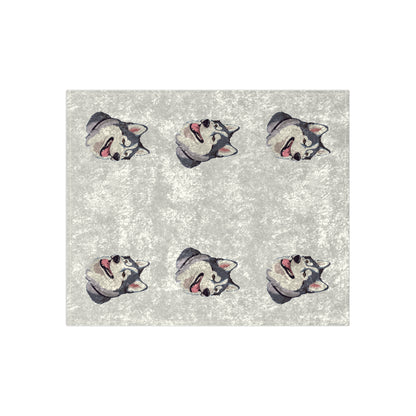 Malamute Head Crushed Velvet Blanket