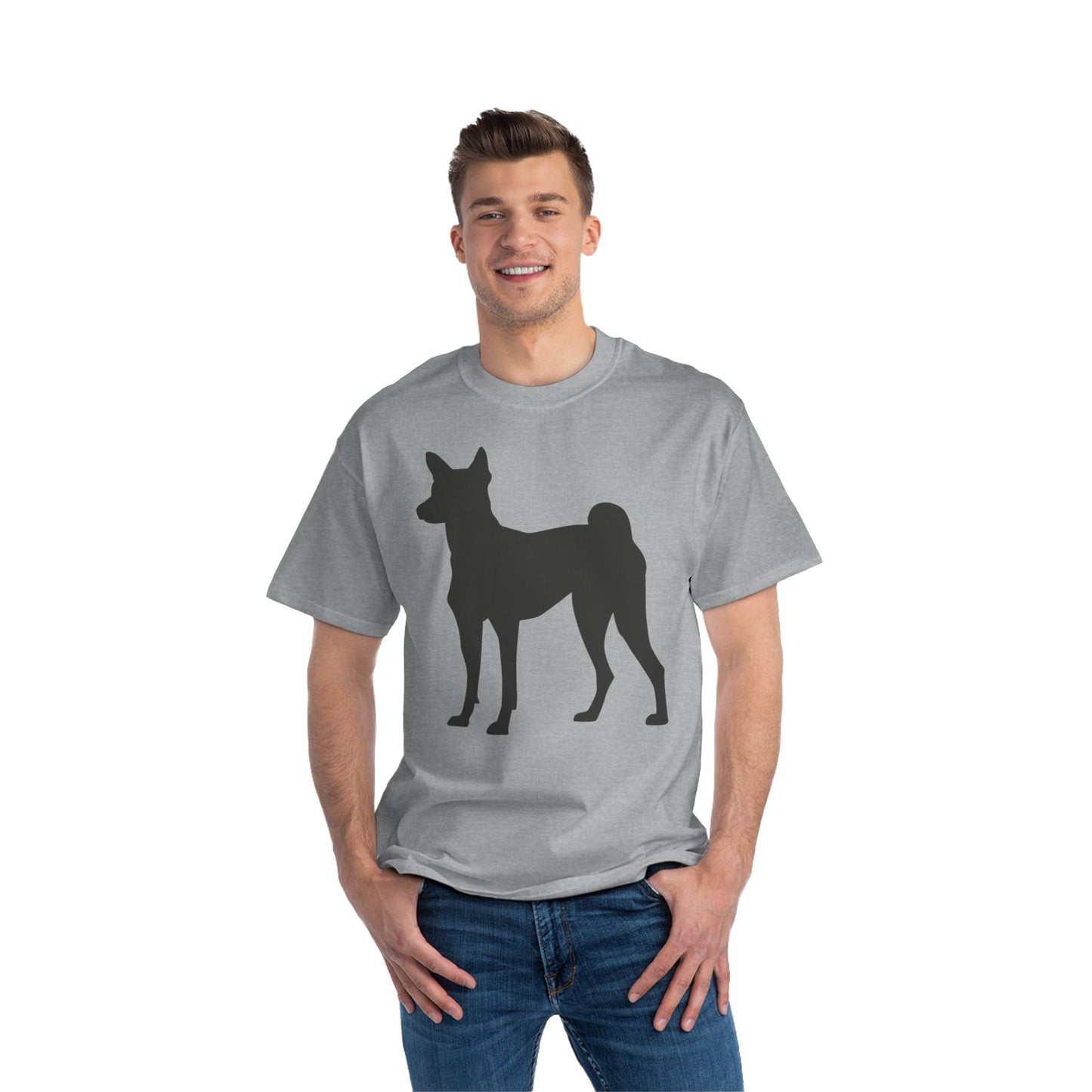 Basenji Silhouette Men's Short-Sleeve Crewneck Tee
