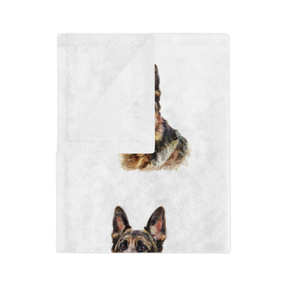 German Shepherd Head Velveteen Microfiber Blanket