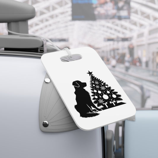 Golden Christmas Tree Luggage Tag