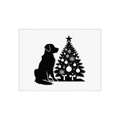 Golden Christmas Tree Ceramic Photo Tile