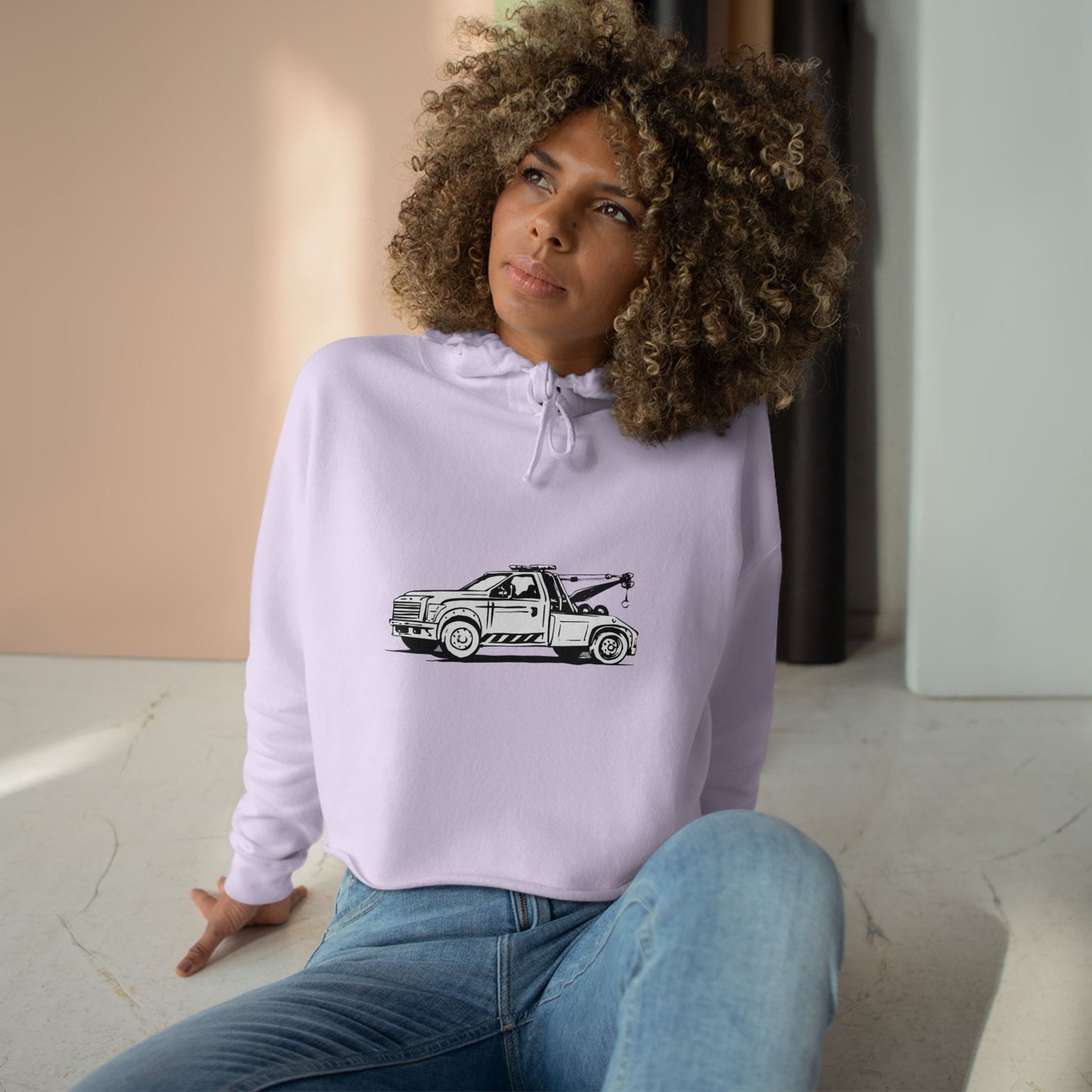 Wheel Lift Tow Truck Women's Crop Hoodie