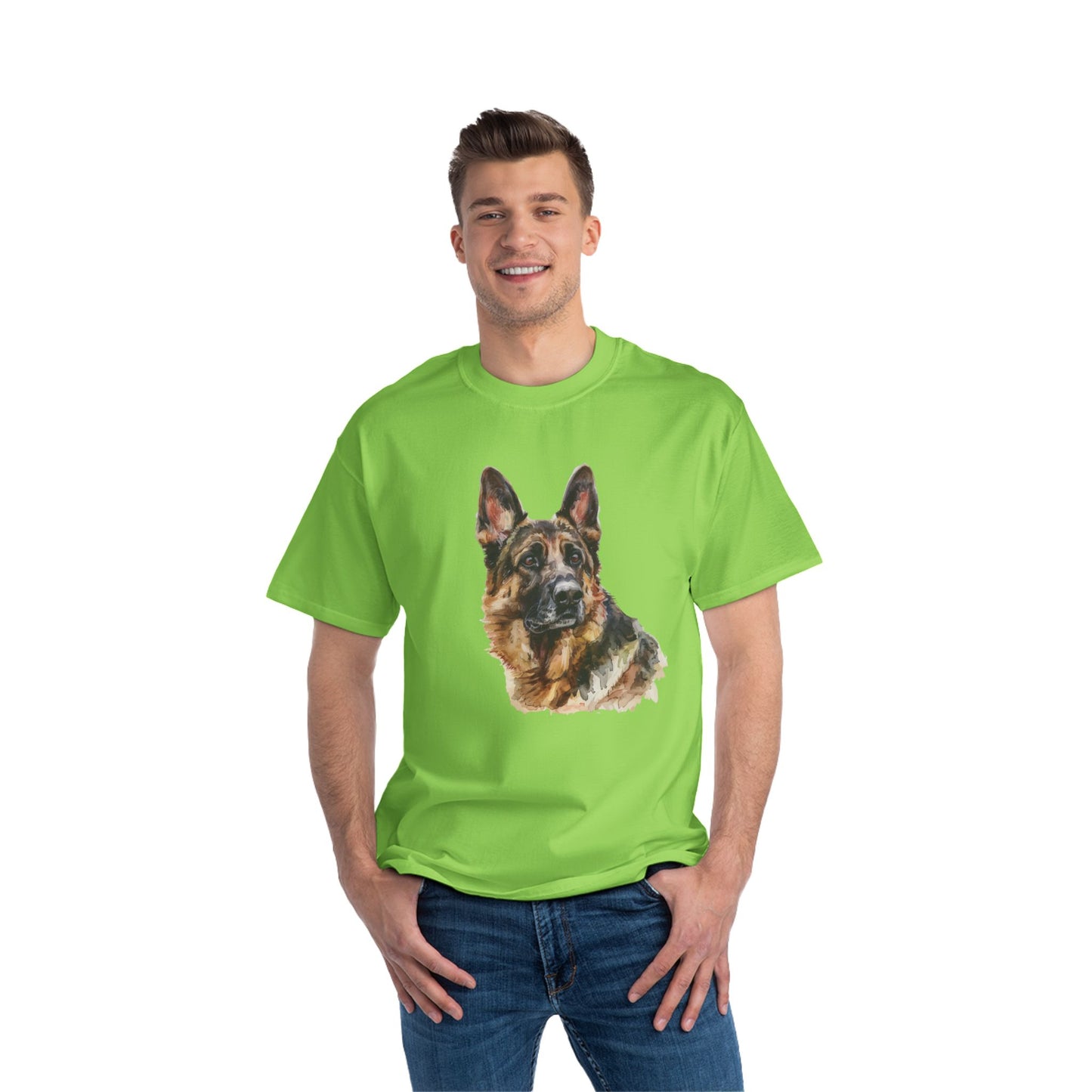 German Shepherd Head Men's Short-Sleeve Crewneck Tee