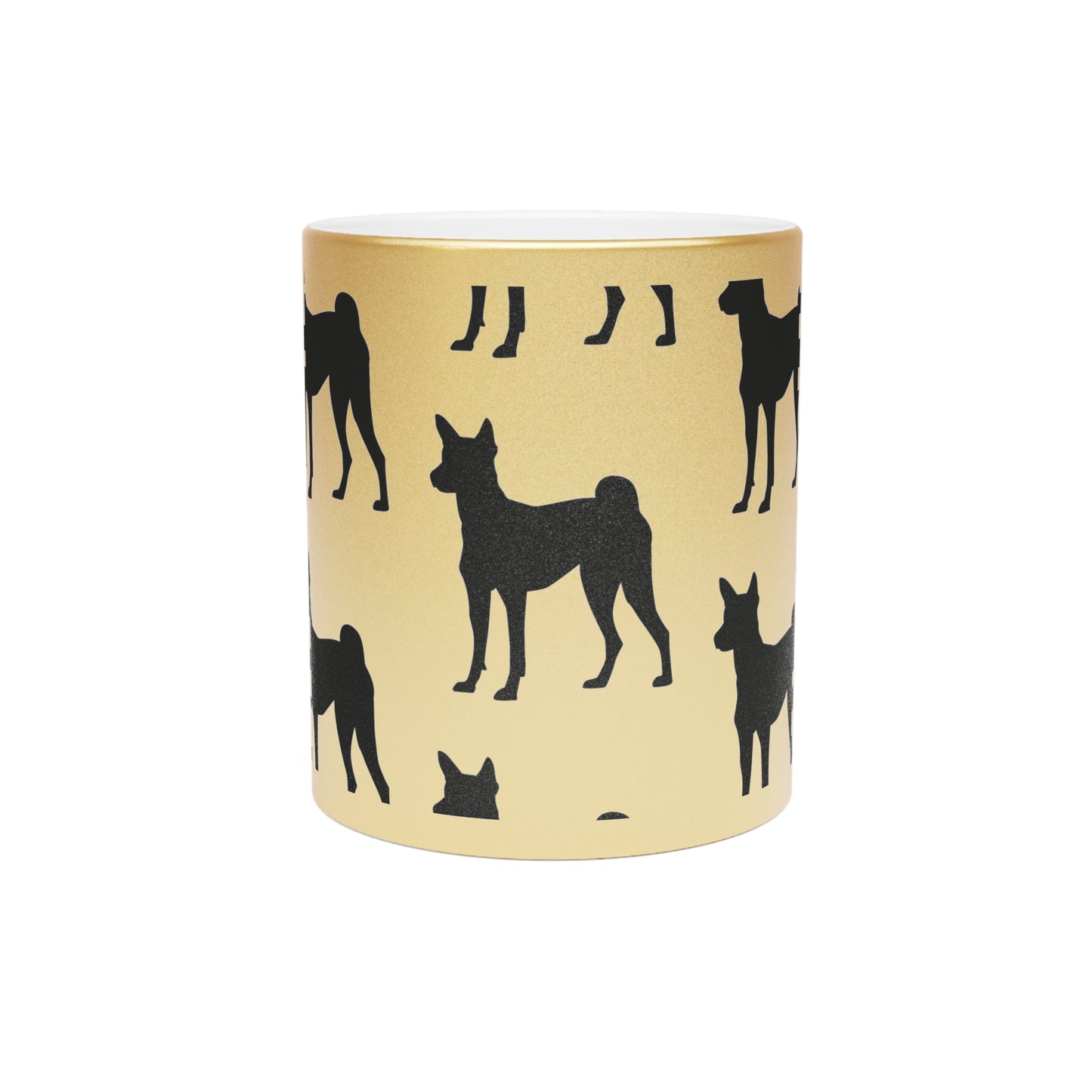Basenji  Silhouette Metallic Coffee Mug