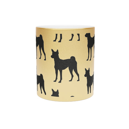 Basenji  Silhouette Metallic Coffee Mug