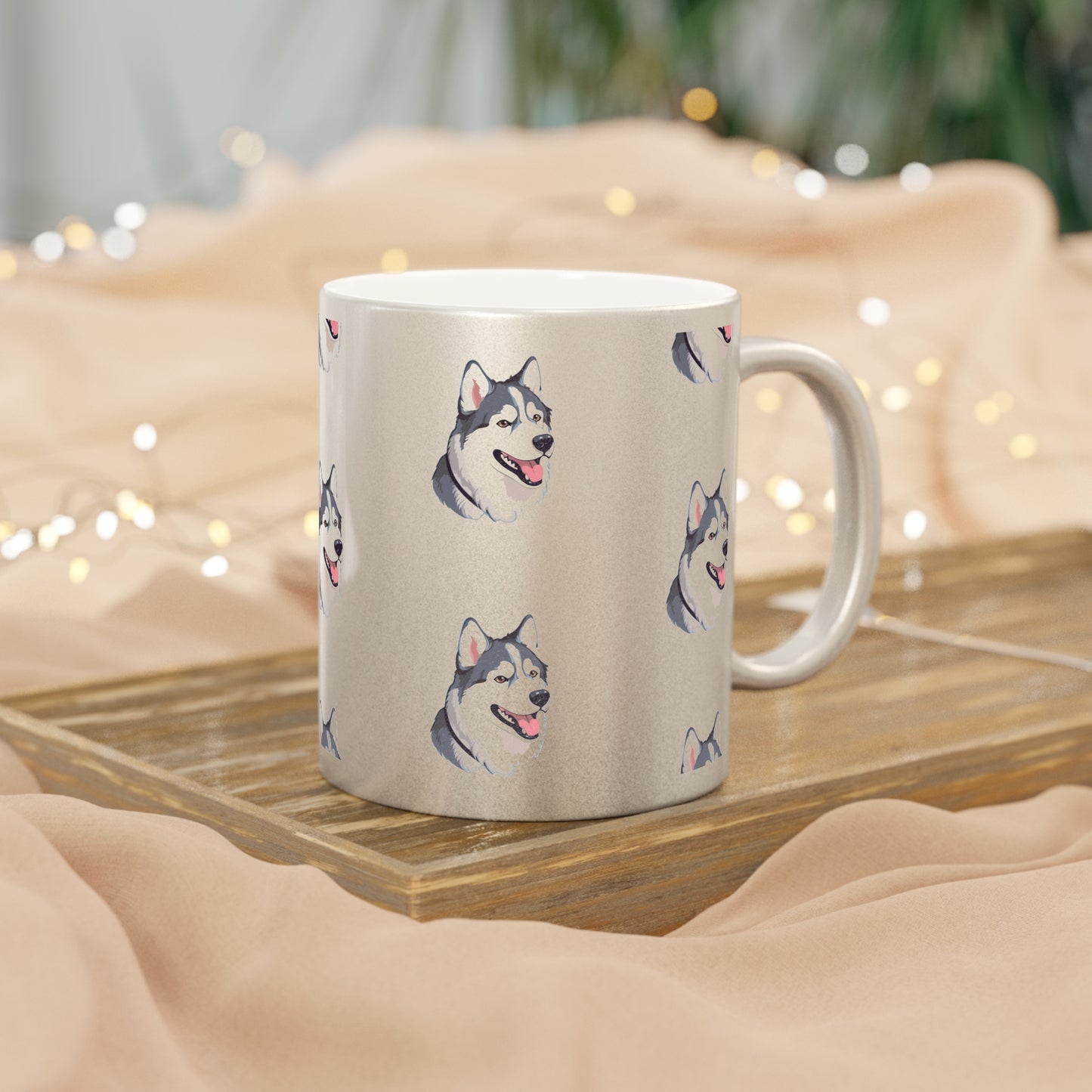 Malamute Head Metallic Coffee Mug