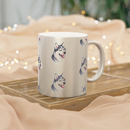 Malamute Head Metallic Coffee Mug