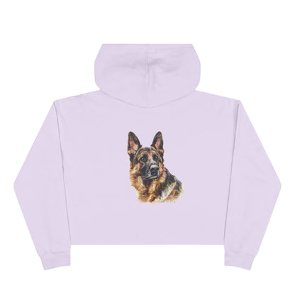 German Shepherd Head Women's Crop Hoodie