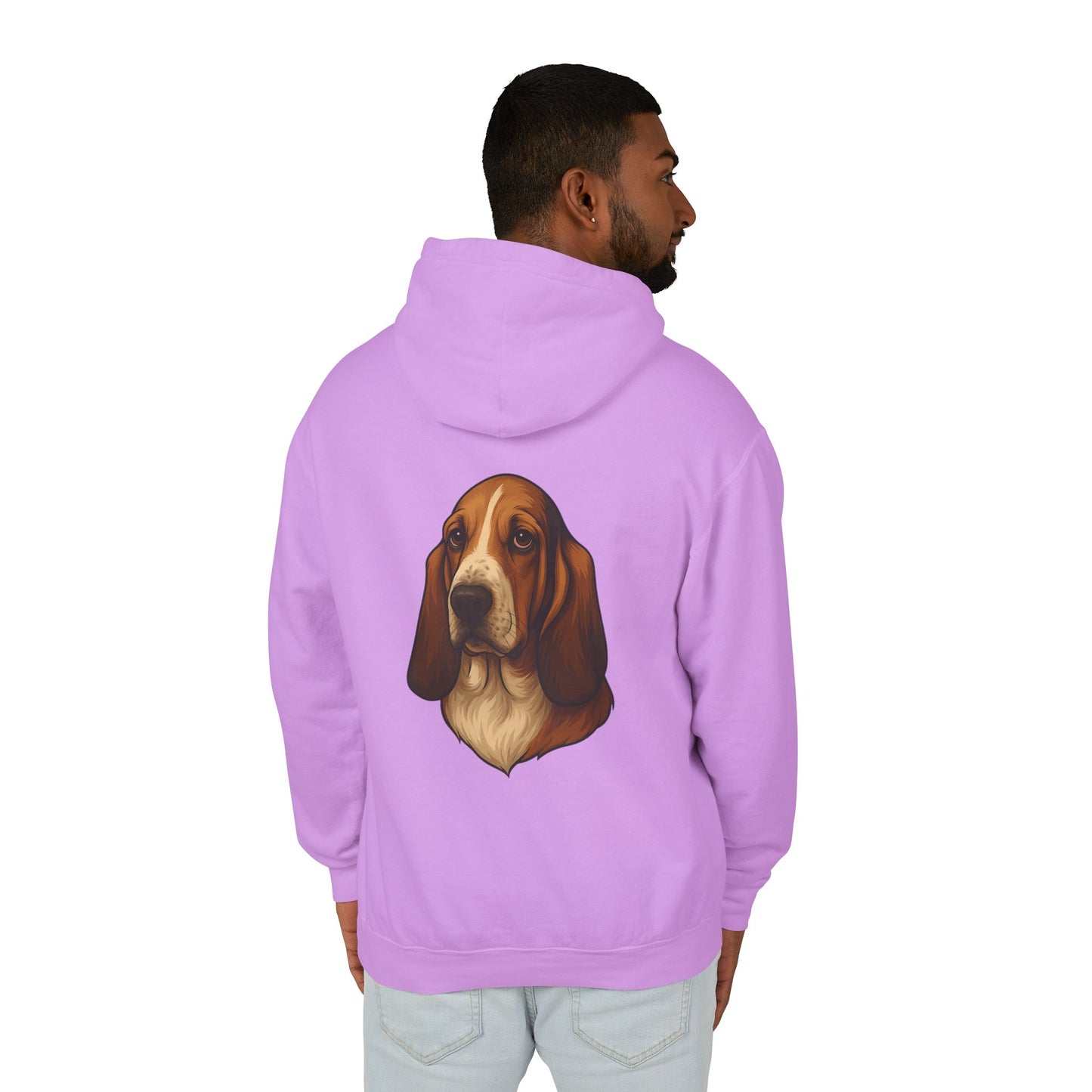 Basset Hound Head Unisex Lightweight Hoodie