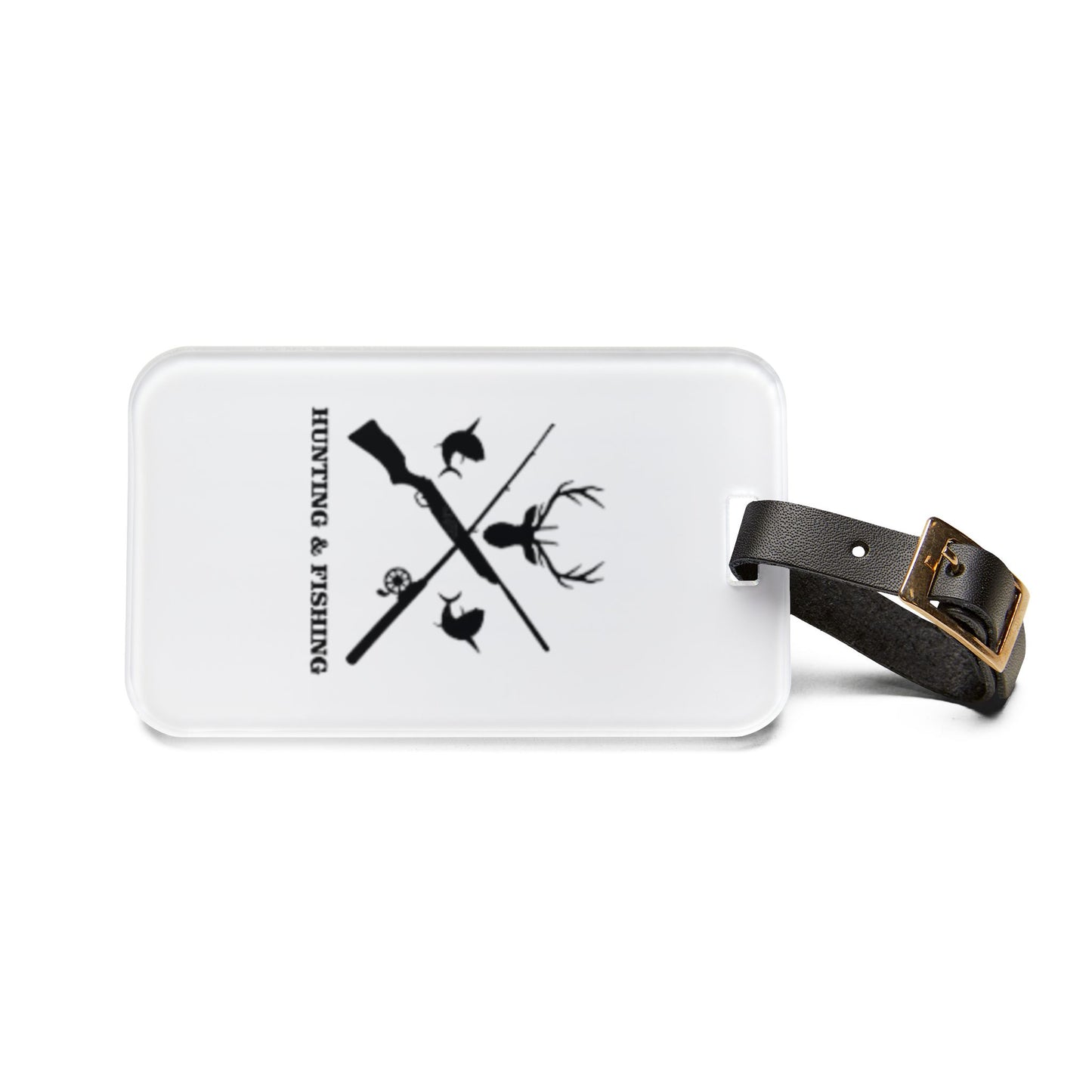 Hunting/Fishing Leather Strap Luggage Tag