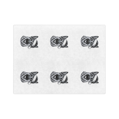 Santa Paws German Shepherd Velveteen Microfiber Blanket