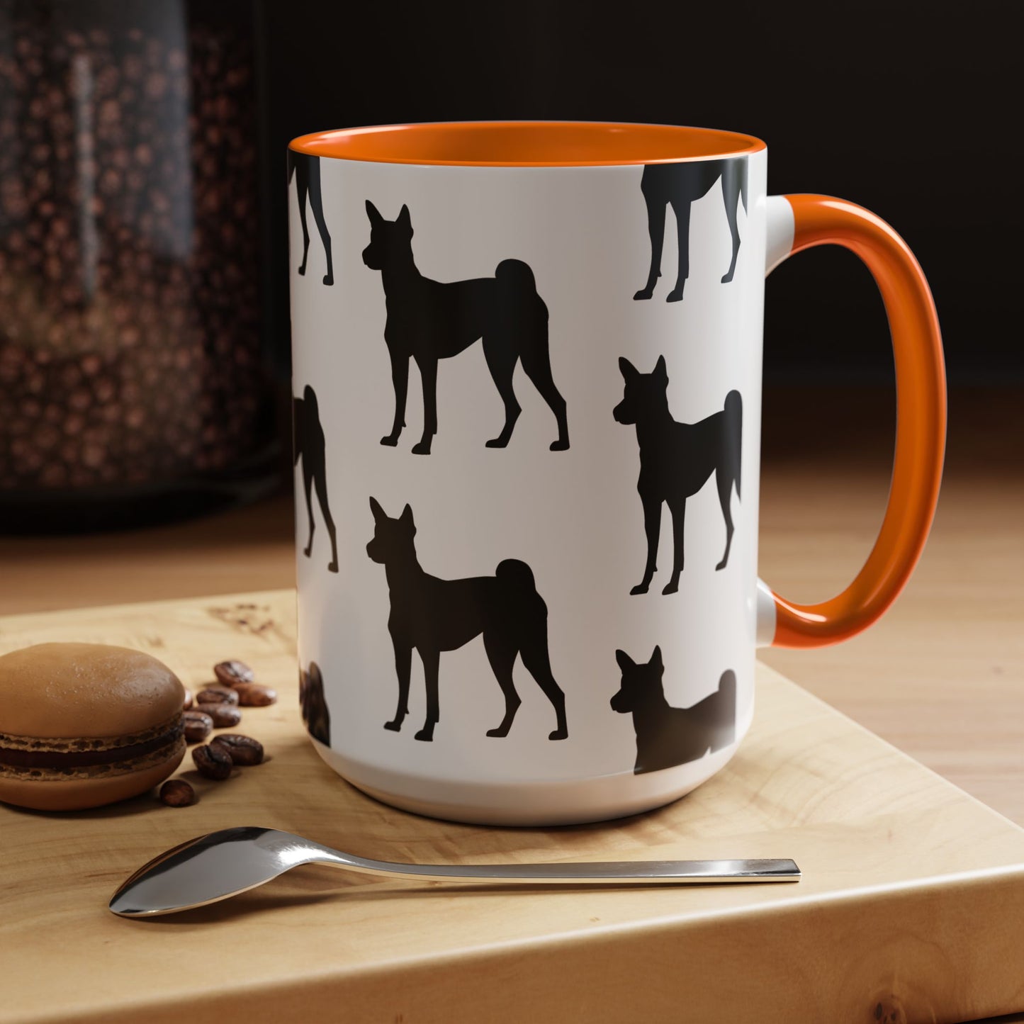 Basenji Silhouette 2-Tone Coffee Mug