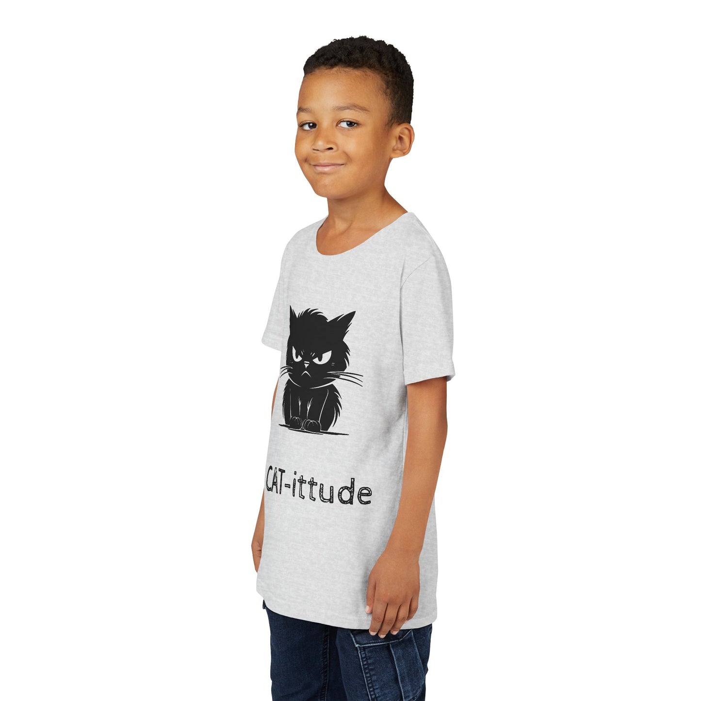 CAT-ittude Youth Unisex Short Sleeve Crewneck Tee