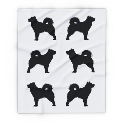 Malamute Silhouette Arctic Fleece Blanket