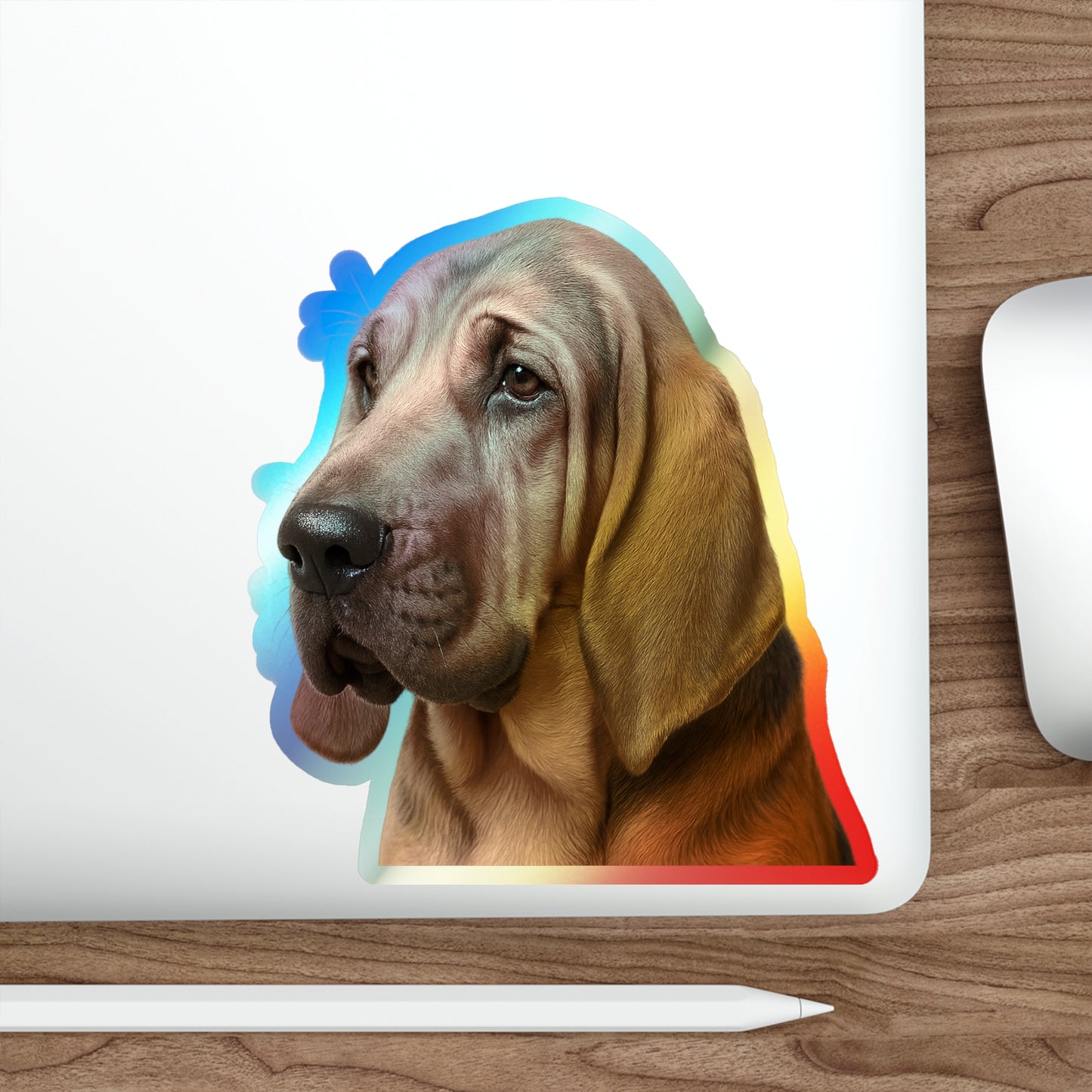 Bloodhound Head Holographic Sticker