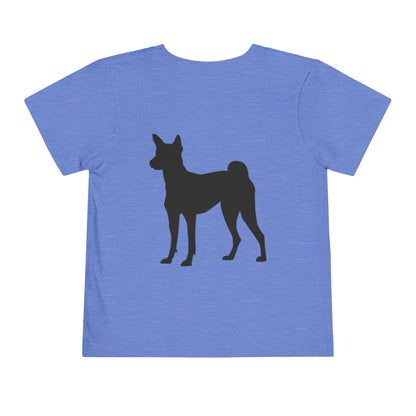 Basenji Silhouette Toddler Unisex Short Sleeve Crewneck Tee