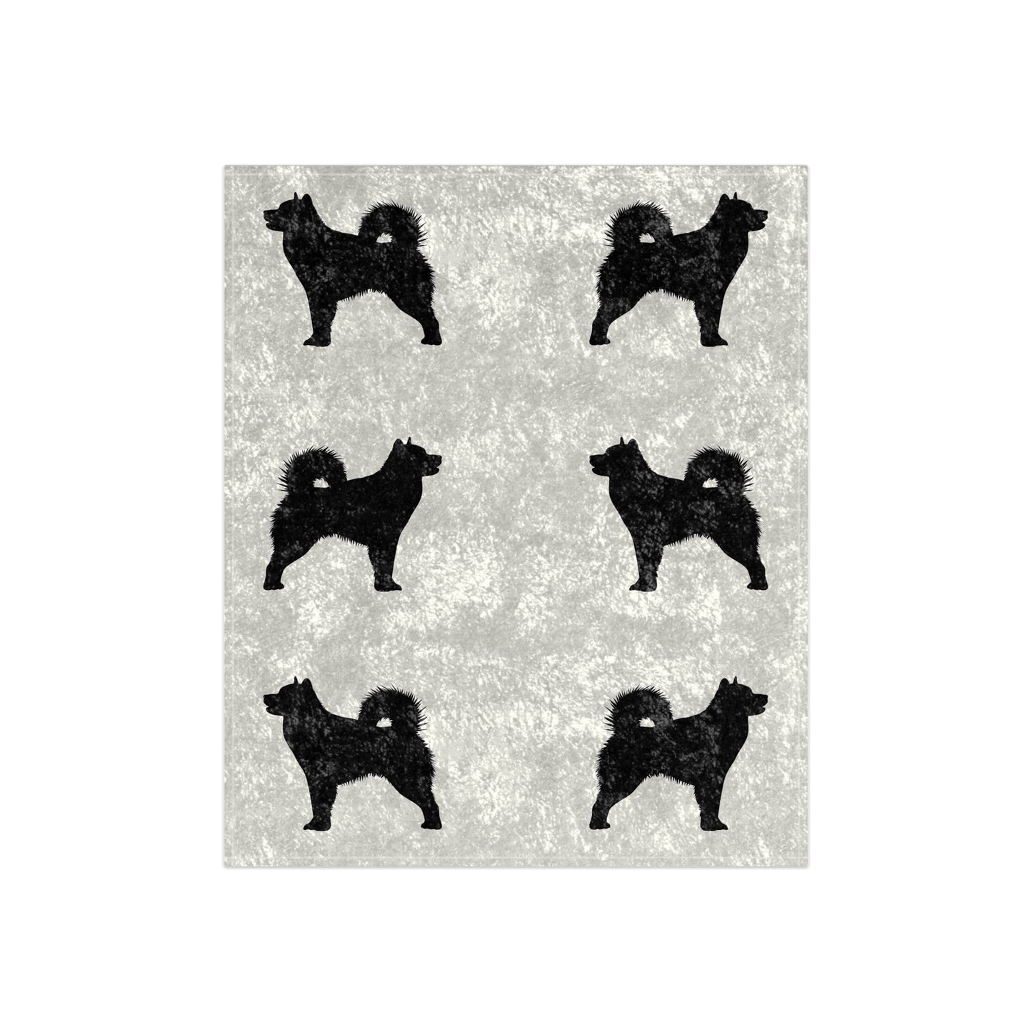 Malamute Silhouette Crushed Velvet Blanket