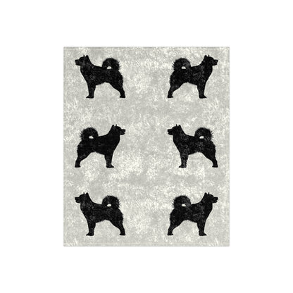 Malamute Silhouette Crushed Velvet Blanket