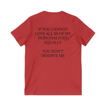 50 Personalities Unisex Short Sleeve V-Neck Tee