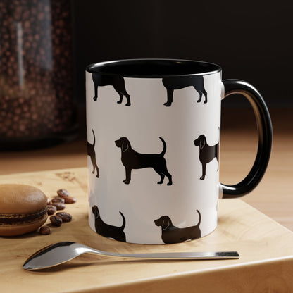 Bloodhound Silhouette 2-Tone Coffee Mug