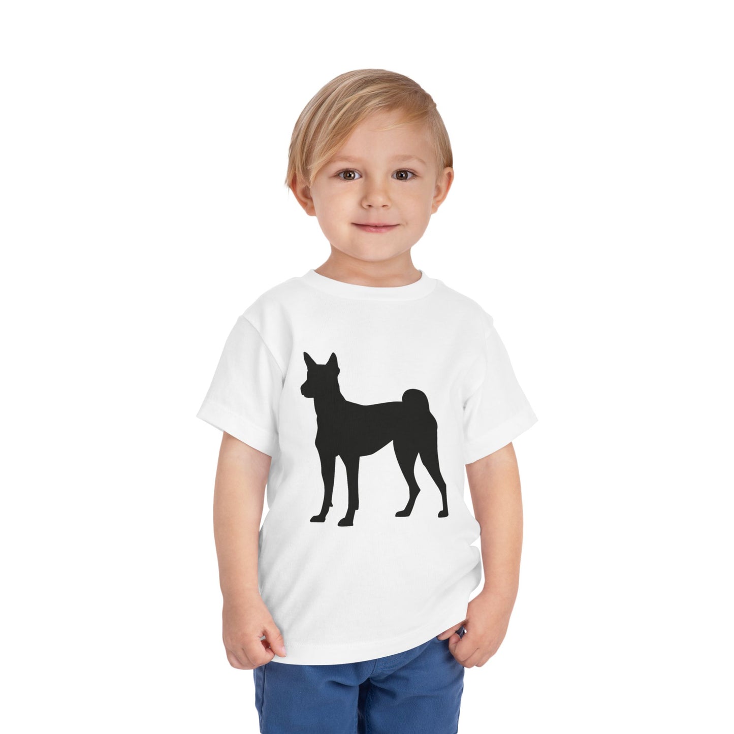 Basenji Silhouette Toddler Unisex Short Sleeve Crewneck Tee