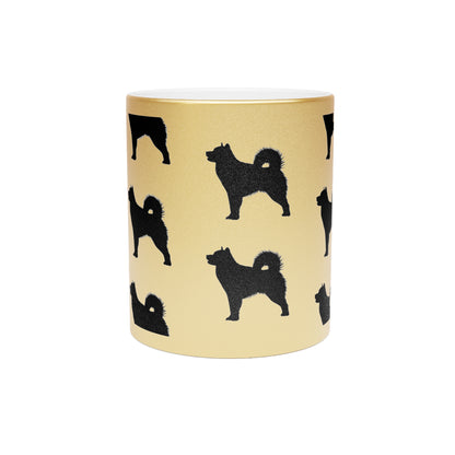 Malamute Silhouette Metallic Coffee Mug