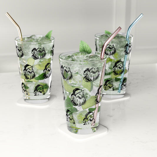 Santa Paws Cat Drinking Glass