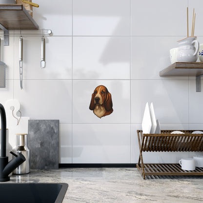 Basset Hound Head Ceramic Photo Tile
