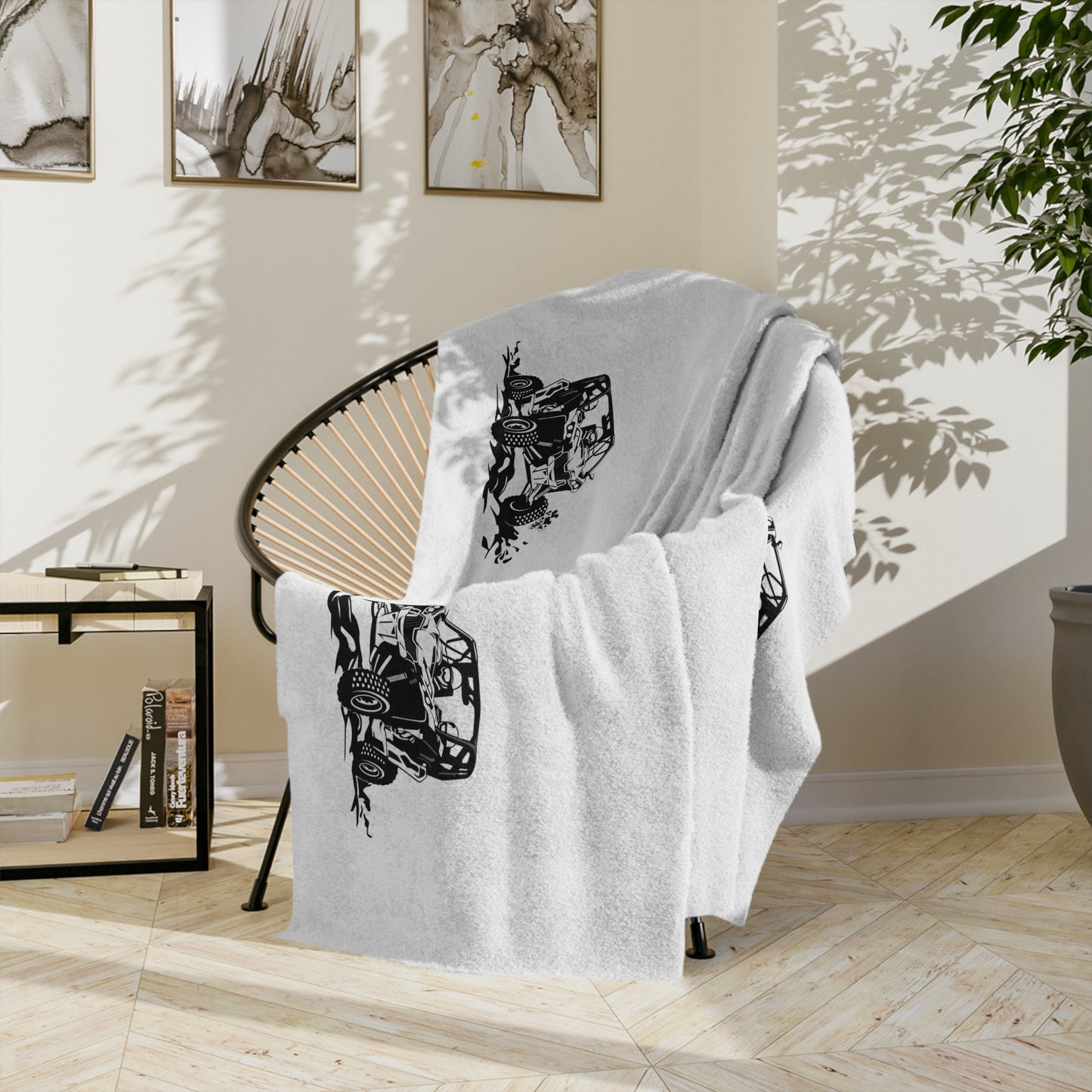 Slinging Mud Side By Side Velveteen Microfiber Blanket