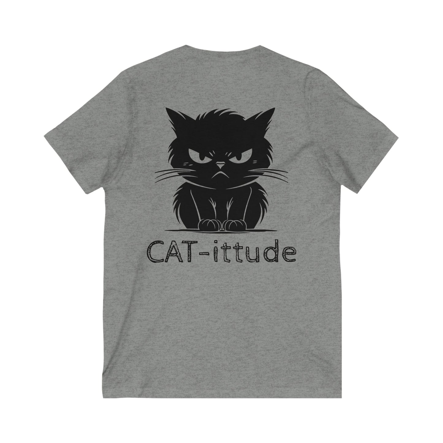 CAT-ittude Unisex Short Sleeve V-Neck Tee