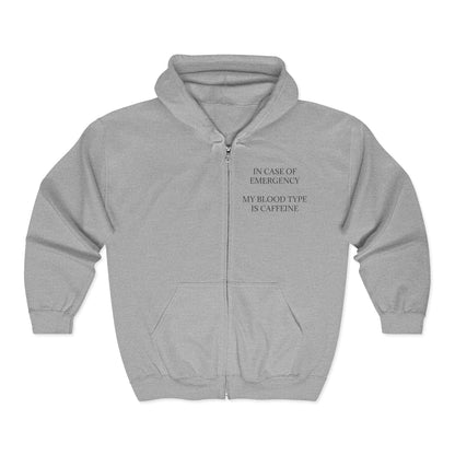 Blood Type Unisex Full Zip Hoodie