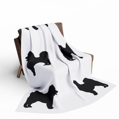 Samoyed Silhouette Arctic Fleece Blanket