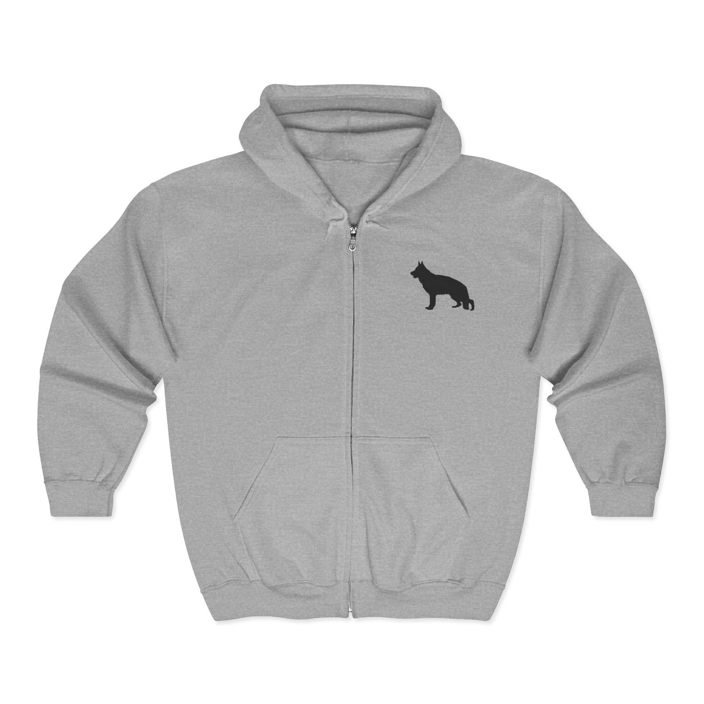 German Shepherd Silhouette Unisex Full Zip Hoodie