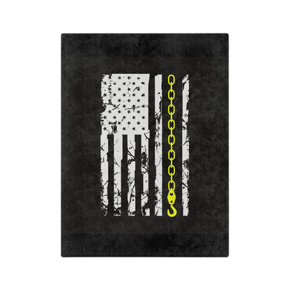 Thin Yellow Line Velveteen Microfiber Blanket