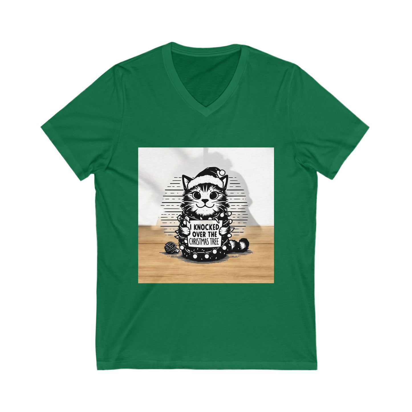 Naughty Cat Unisex Short Sleeve V-Neck Tee