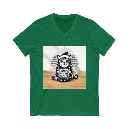 Naughty Cat Unisex Short Sleeve V-Neck Tee