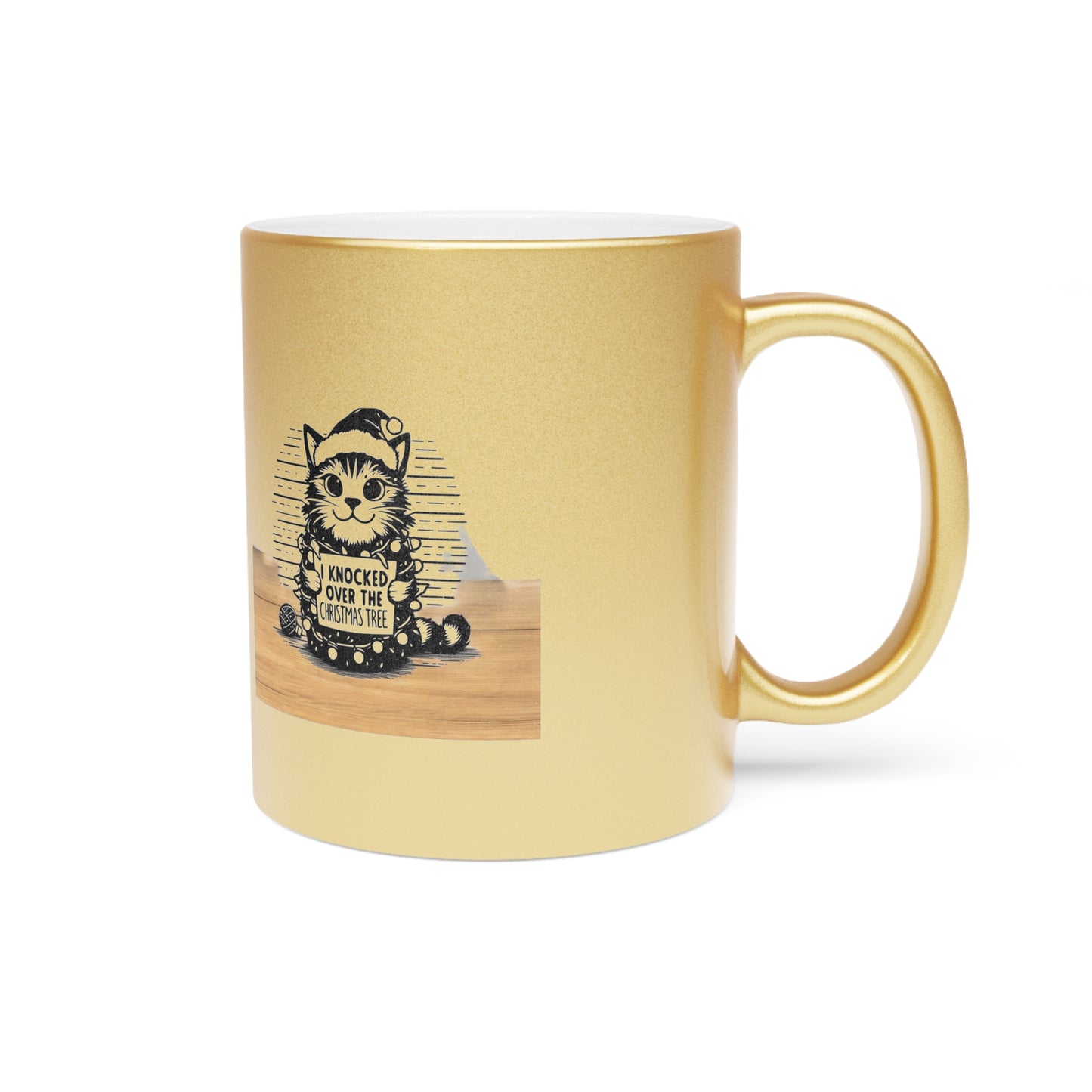 Naughty Cat Metallic Coffee Mug