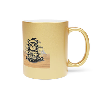 Naughty Cat Metallic Coffee Mug