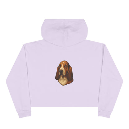Basset Hound Head Women's Crop Hoodie