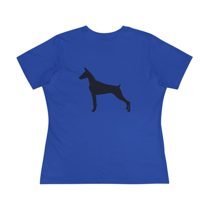 Doberman Silhouette Women's Short Sleeve Crewneck Tee