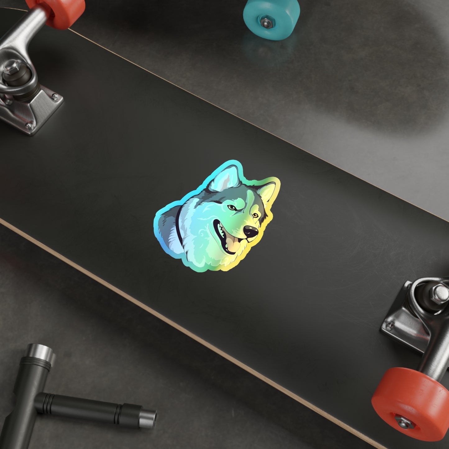 Malamute Head Holographic Sticker