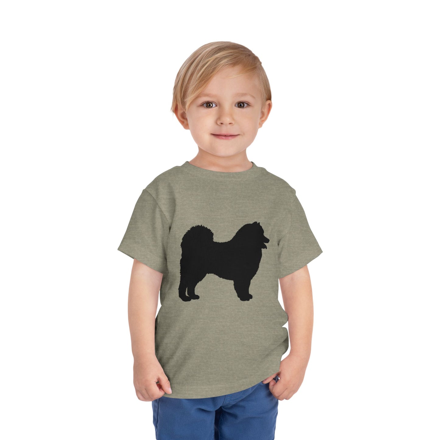 Samoyed Silhouette Toddler Unisex Short Sleeve Crewneck Tee