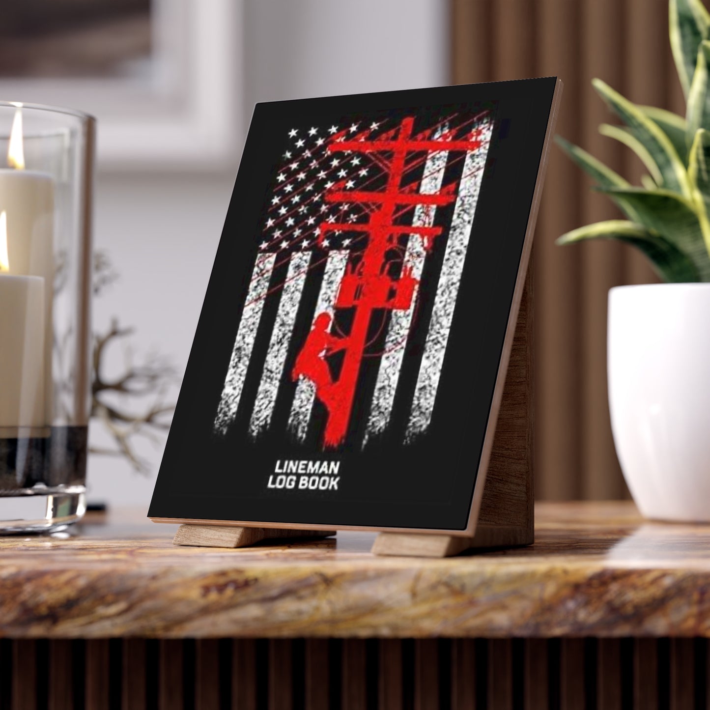 Lineman Ceramic Photo Tile
