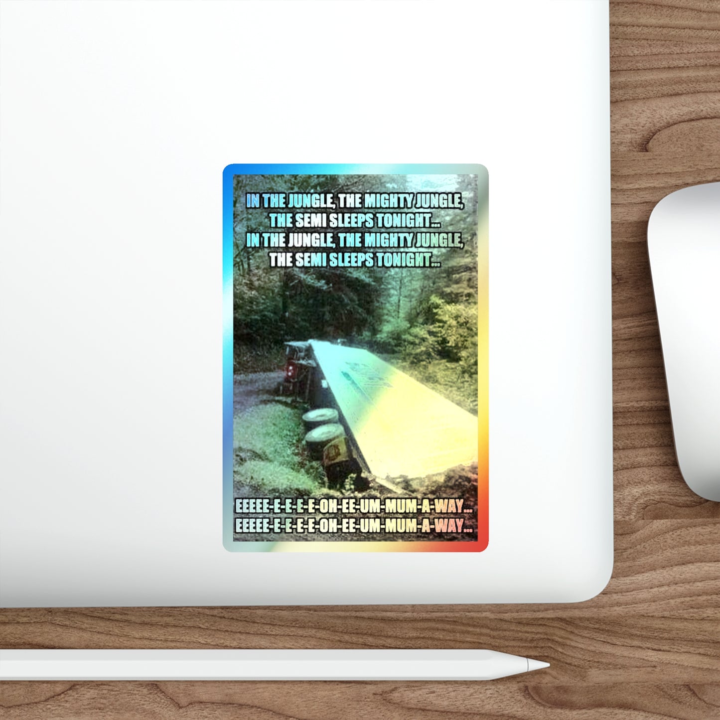 Semi Sleeps Holographic Sticker