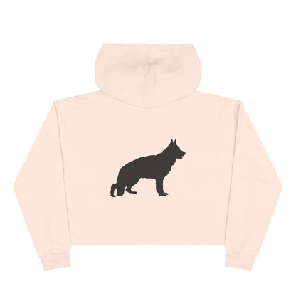 German Shepherd Silhouette Women's Crop Hoodie
