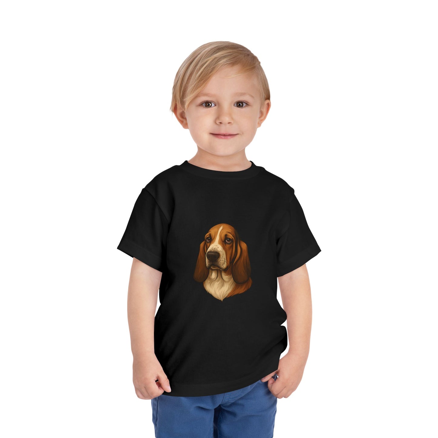 Basset Hound Head Toddler Unisex Short Sleeve Crewneck Tee