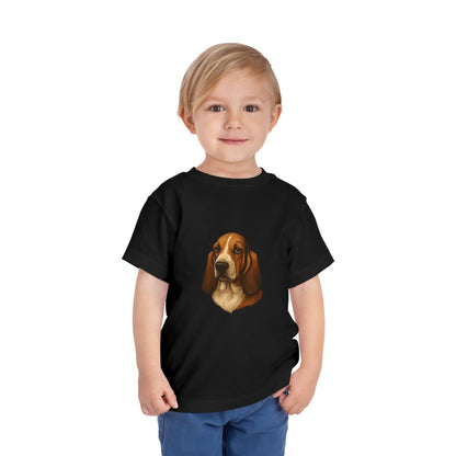 Basset Hound Head Toddler Unisex Short Sleeve Crewneck Tee