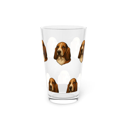Basset Hound Head Drinking Glass