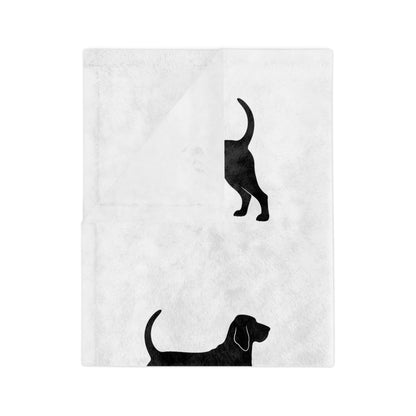 Bloodhound Silhouette Velveteen Microfiber Blanket